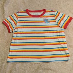 Rainbow embroidered tee